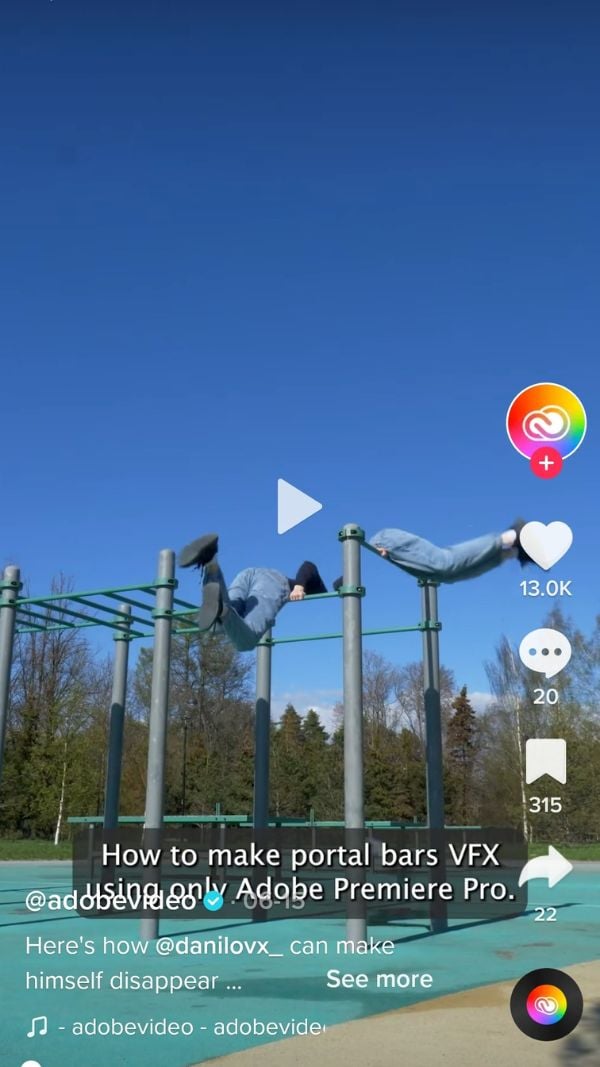 TikTok saas industry example by adobevideo