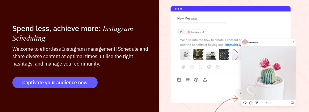 Spend less, achieve more: Instagram Scheduling. Welcome to effortless Instagram management! Schedule and share diverse content at optimal times, utilise the right hashtags, and manage your community.  