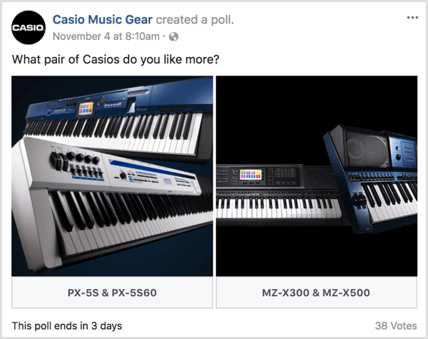 social media experiments facebook poll casio