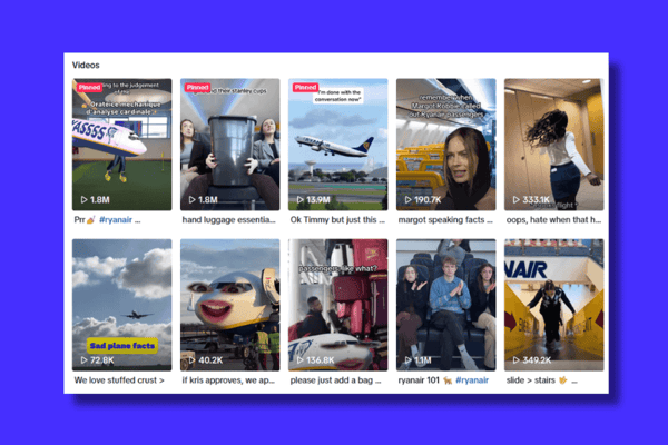 social-media-seo-efforts-ryanair-tiktok-profile