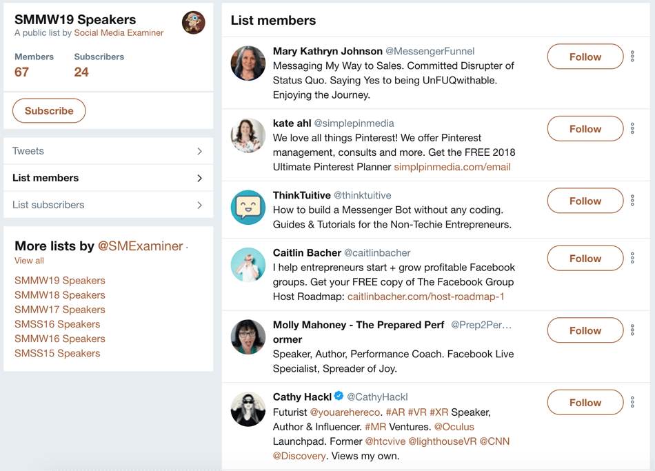 twitter lists smmworld speakers twitter list